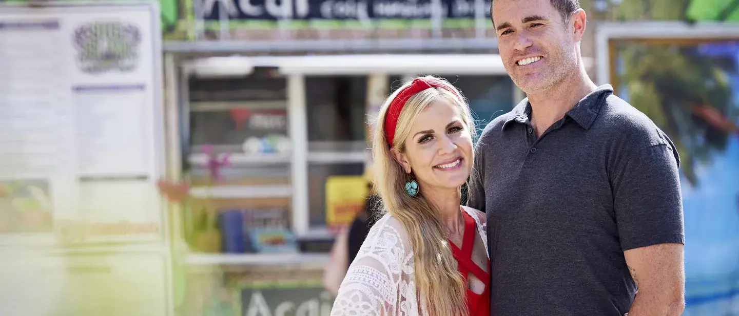 Alumni in a food truck park