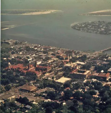 Vintage aerial view of downtown St. Augustine