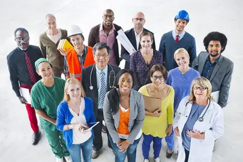 Image of a diverse mix of people in the service industry 