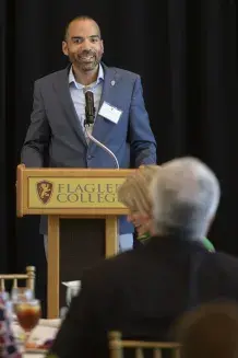 Viv Helwig speaking at Alumni Awards Luncheon 2025