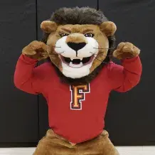 Lewis the Lion posing for the camera