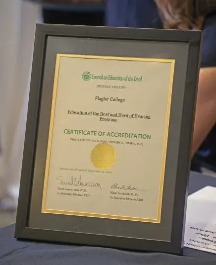Deaf Ed degree certificate