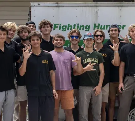 Lambda Chi Group Photo community service