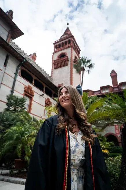 Rachel Wall pictured in her grauation cap and gown