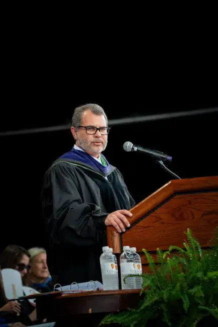 Senator Tom Leek giving his speech
