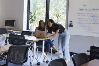 students collaborating at Brown Innovation Center