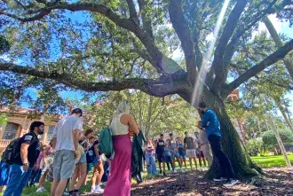 A Life Well Lived Class outside on the West Lawn