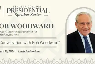 Presidential Speaker Series Graphic with Bob Woodward Photo