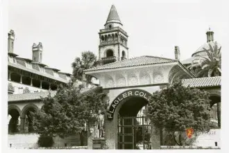 Archival image of Ponce front gates as Flagler College
