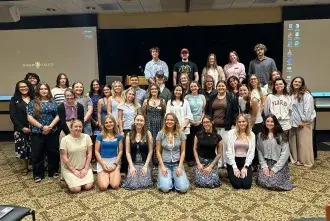 A group image of students taken during education week