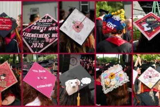 A collection of grad hats