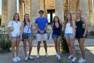 The group of students who attended the 2026 FlagSHIP trip to Greece