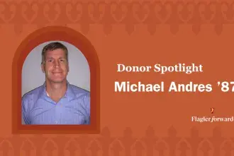 Gift Announcement Graphic with Picture of Michael Andres