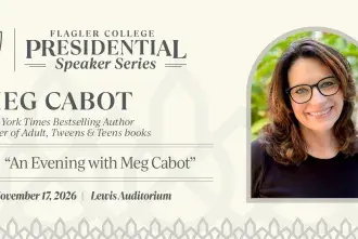 Meg Cabot Presidential Speaker Series Graphic