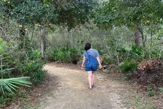Student hiking