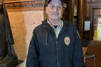 Security Guard Steven Griffin posing for photo