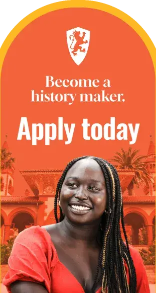 women in front of Flagler with Apply today text
