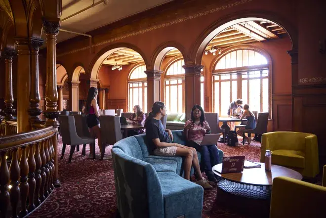 Students studying in Ponce Mezzanine