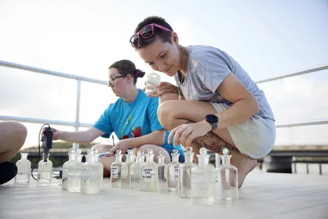 Students playing chess