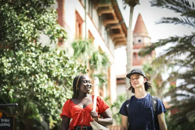 Students walk and talk at Flagler College