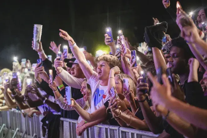 A group of students at a concert