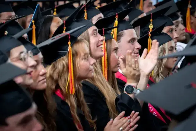 Students at graduation