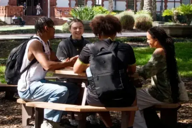Students sitting at table