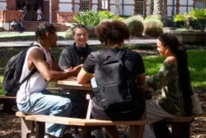 Students sitting at table