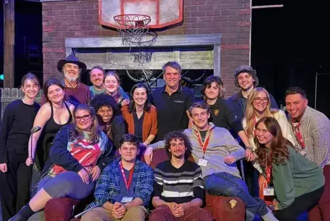 Theatre Arts students on stage