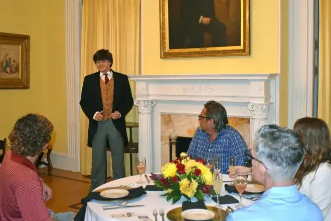Student doing dinner performance at Flagler