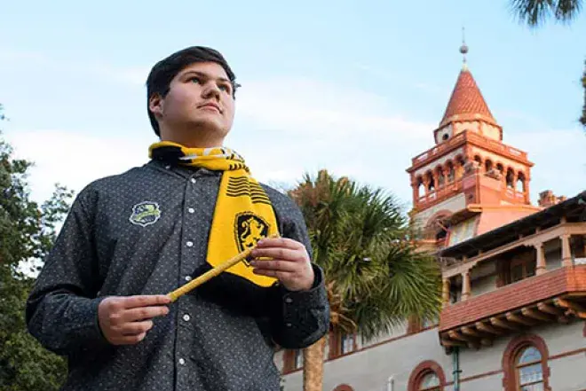 HPW photo.jpg HPW 2022 - Student standing in front of the Ponce wearing Harry Potter attire.