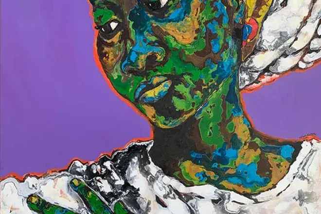 Erin Kendrick - Artist Residency - web.jpg Erin Kendrick painting - Acrylic ink, spray paint, marker. 30 inches by 40 inches