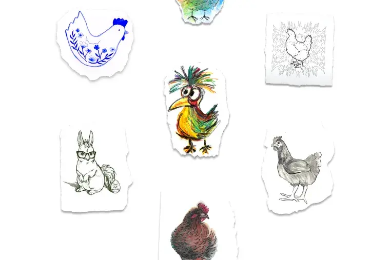 BA Portfolio Class Poster Image with Chickens