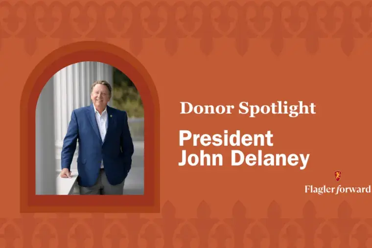 Gift Announcement Graphic with Picture of President John Delaney