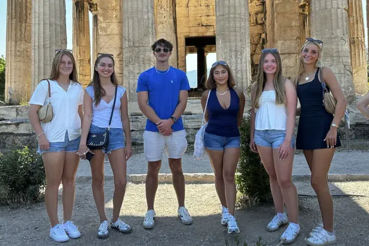 The group of students who attended the 2026 FlagSHIP trip to Greece