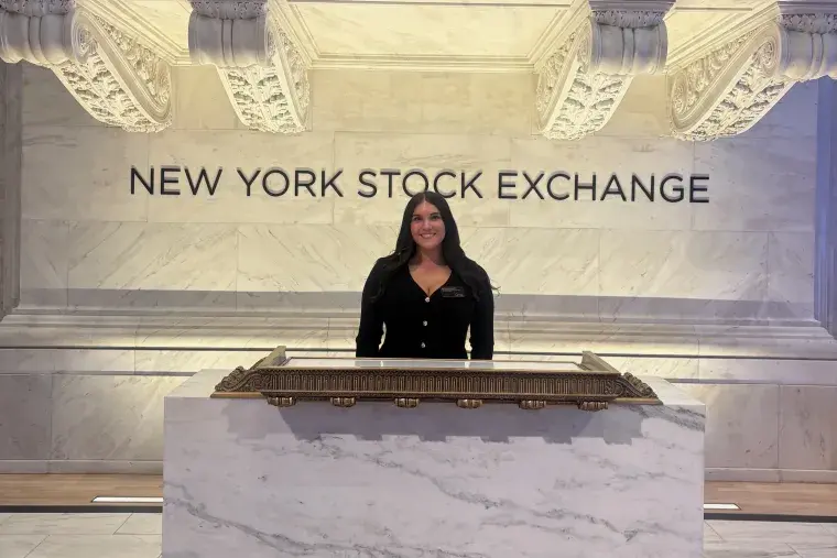 Marissa Brunatti at the New York Stock Exchange