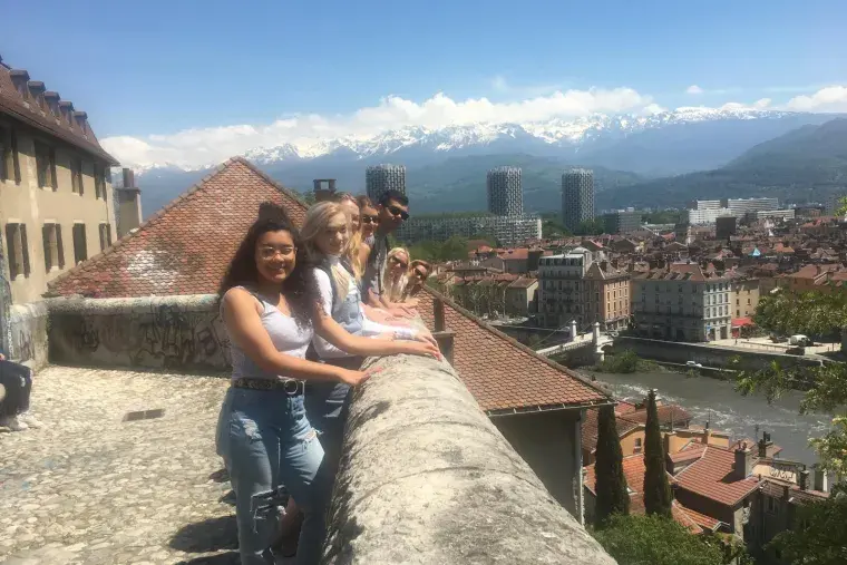 Students on trip in Europe