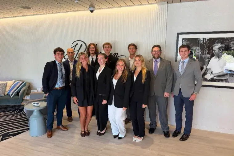 The Financial Investments Club pictured inside JP Morgan's Ponte Vedra Office