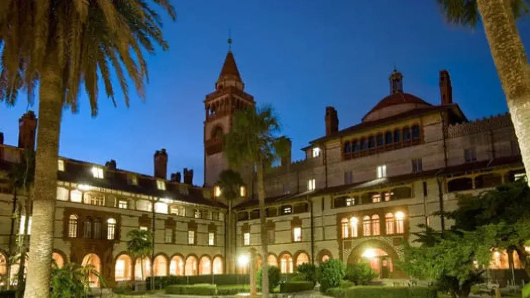 Flagler campus at night