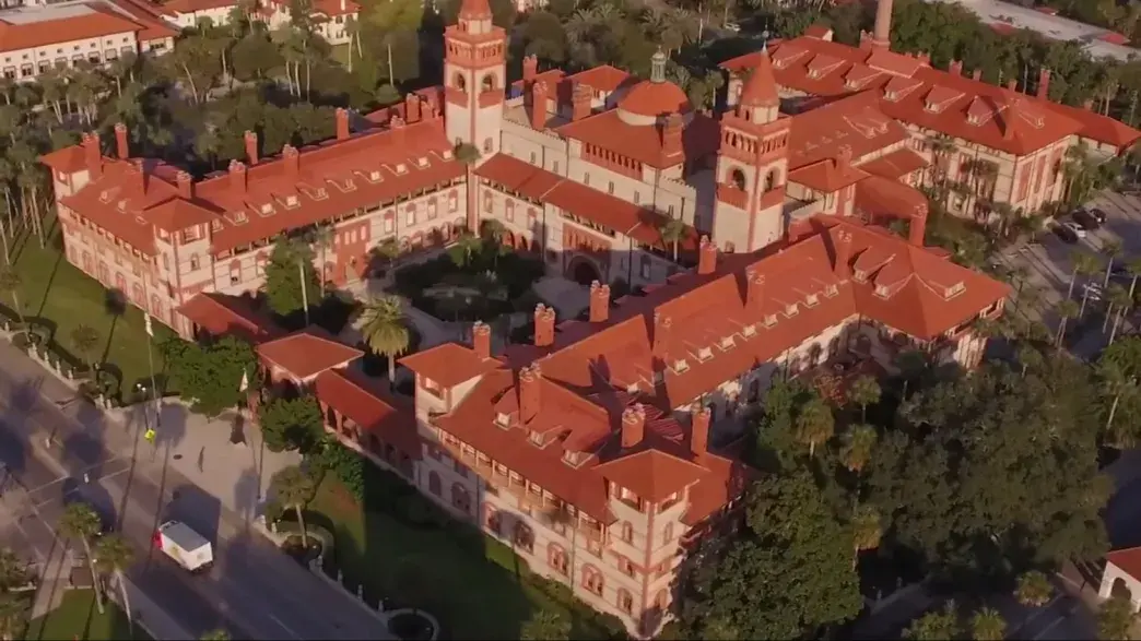 An aerial view of Flagler College