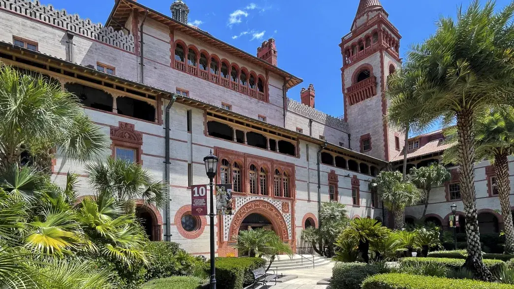 An exterior shot of Ponce de Leon Hall