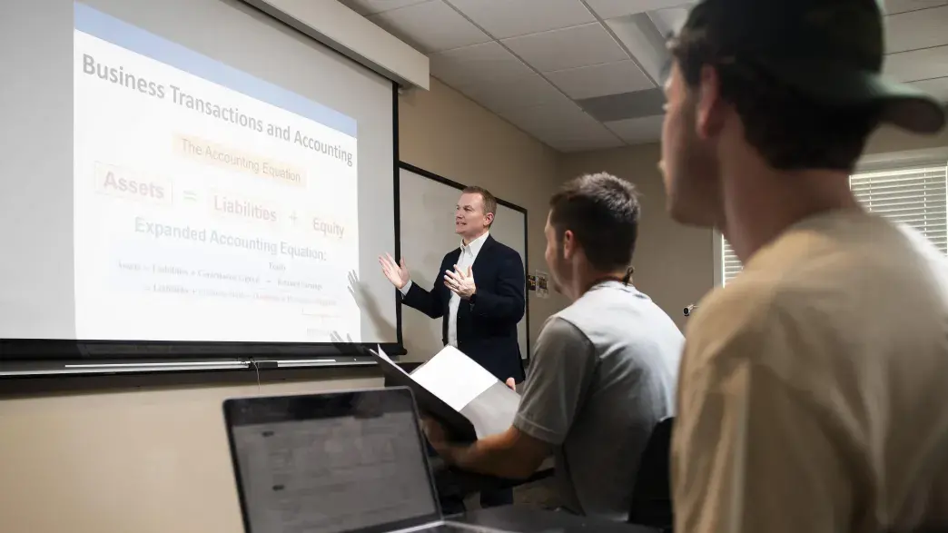 Students attend a professional presentation