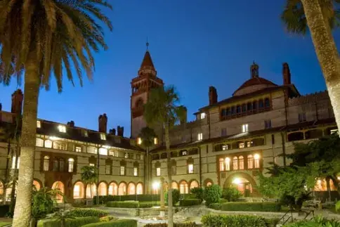 Flagler campus at night