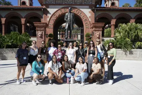 Au Pair Group in front of Flagler College
