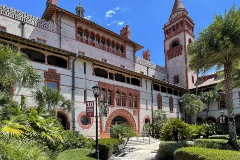 An exterior shot of Ponce de Leon Hall