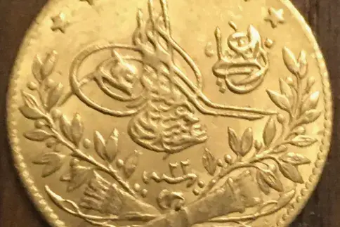 A golden-hued coin is shown.