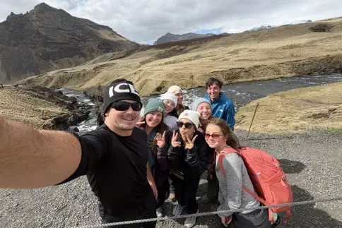 Students taking selfie on study abroad trip