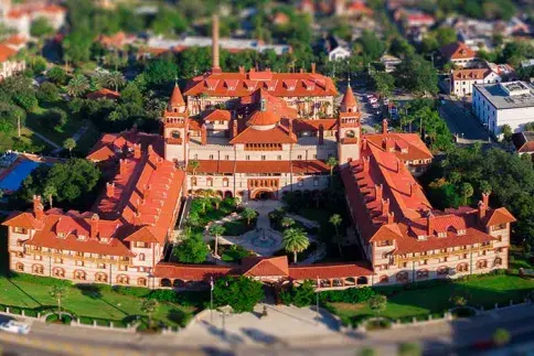 Aerial shot of Ponce Hall at Flagler College