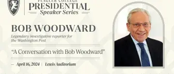 Presidential Speaker Series Graphic with Bob Woodward Photo