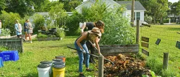 Carrie Grant and student at Lincolnville Gift Garden